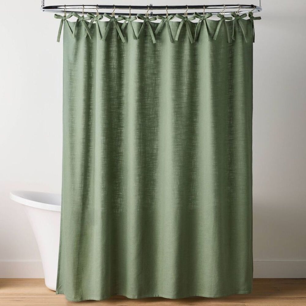 Ribbon Tie Shower Curtain Green - Hearth & Hand with Magnolia